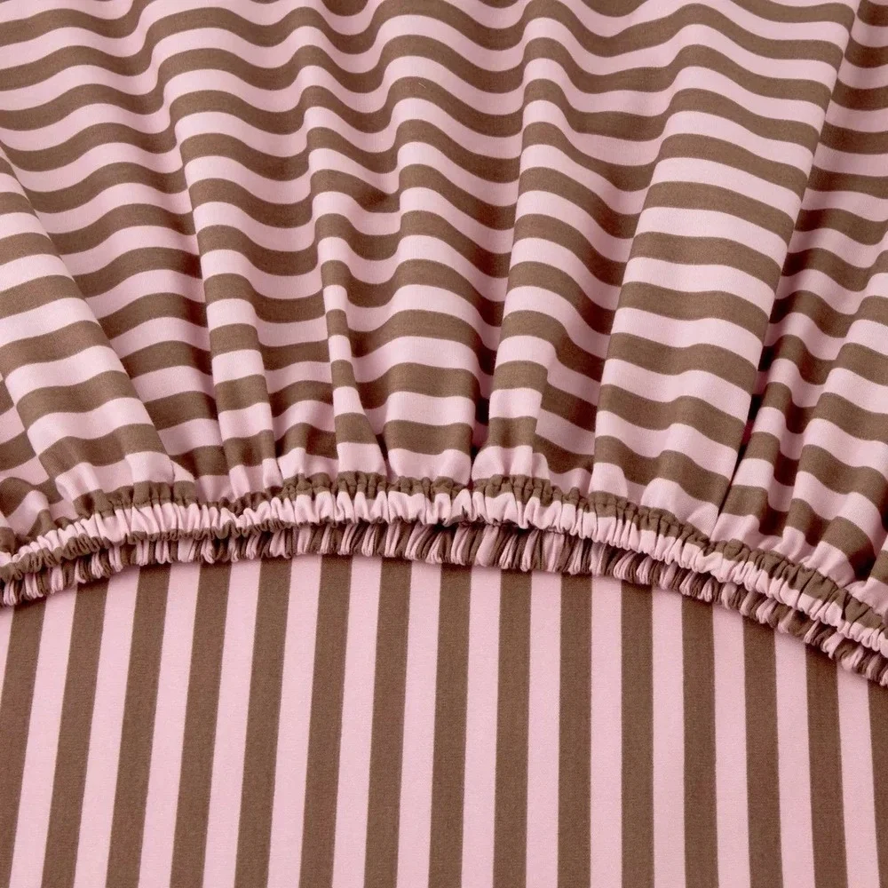 Twin/Twin XL Percale Cotton Stripe Sheet Set Pink/Brown - Hollister x Target